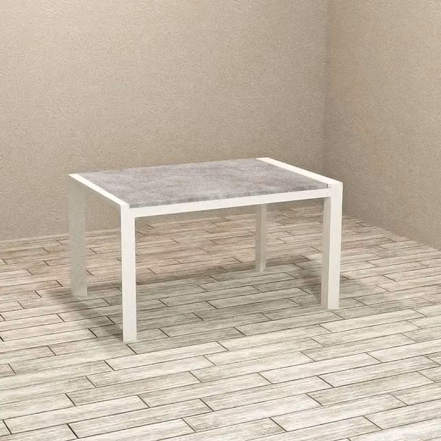 Tavolo rettangolare allungabile Golia 130x80 struttura bianco e piano cemento
