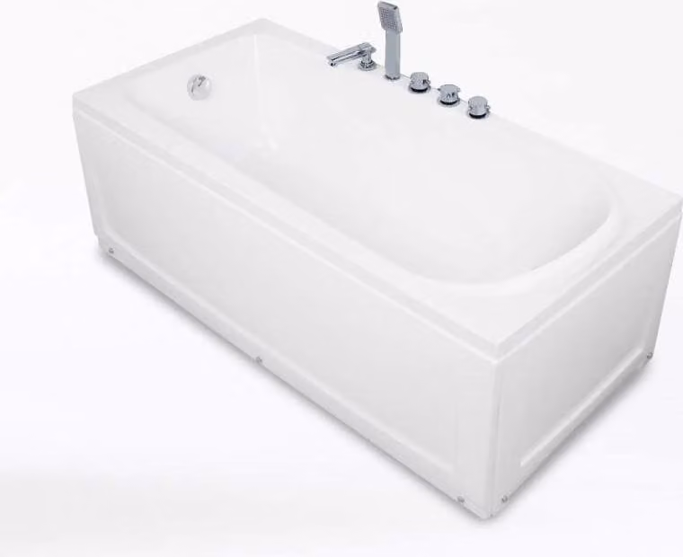 Vasca da bagno angolare in vetro acrilico OZONE 170 x 85 x 55 cm, destra