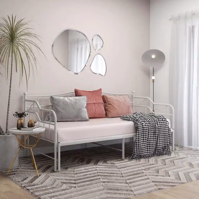 Telaio Divano Letto Estraibile-Struttura Sofa Letto Bianco in Metallo 90x200 cm 387471