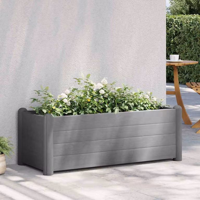 Letto rialzato da giardino vidaXL in plastica grigio, L 100 x P 43 x H 35 cm