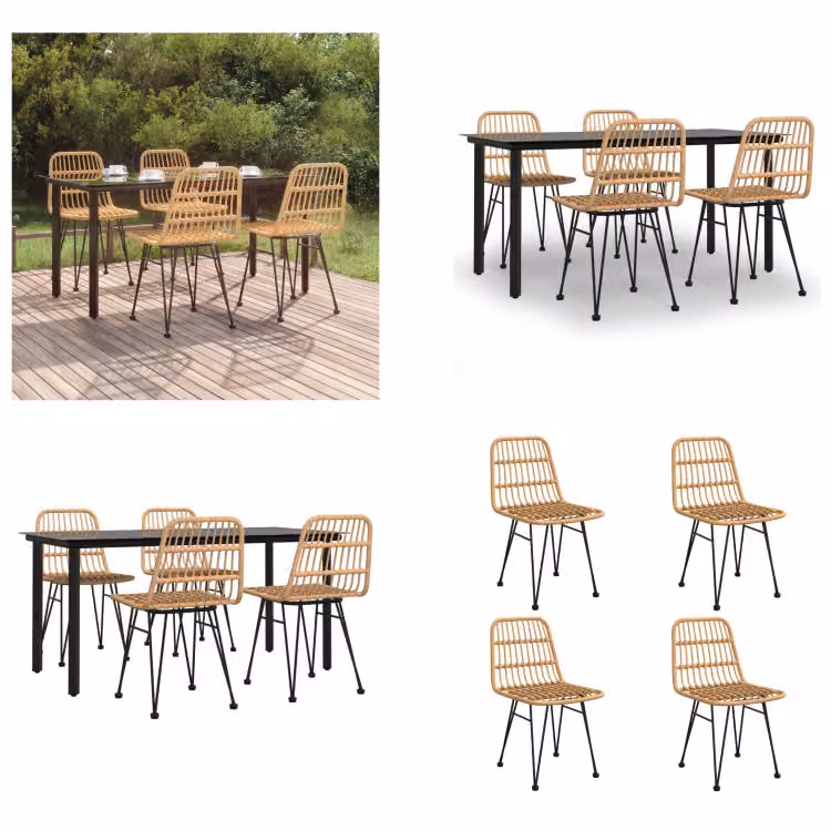 vidaXL set da pranzo da giardino 5 pezzi in poly rattan - set da pranzo da giardino - set da pranzo da terrazza - set da pranzo da esterno