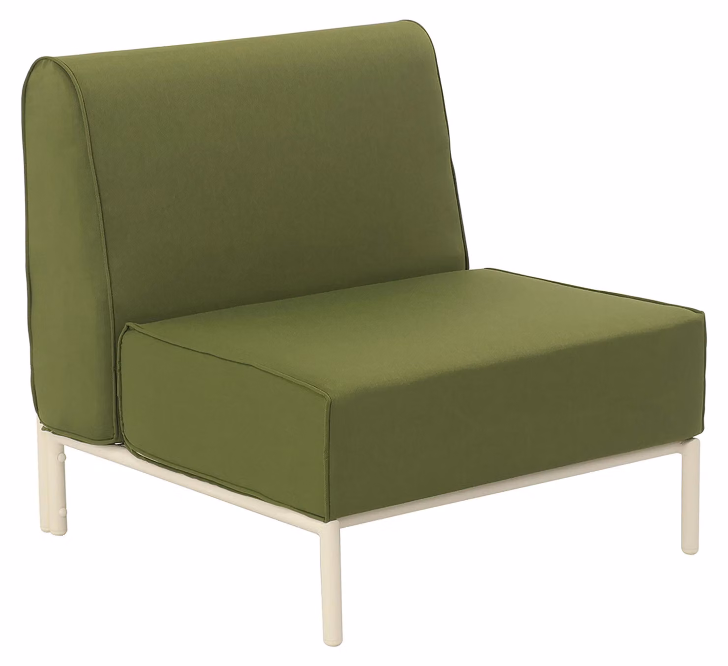 Poltrona per salotto da giardino modulabile in tessuto verde kaki - Oviala Patio