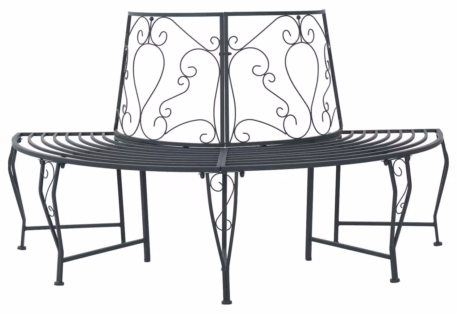 Panchina in legno 4 posti 160 x 80 x 89 cm Acciaio