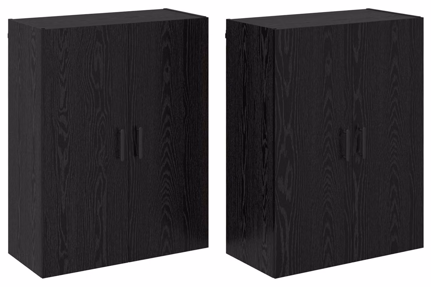 Mobiletto a muro 2 pcs Rovere Nero 69,5 x 34 x 90 cm