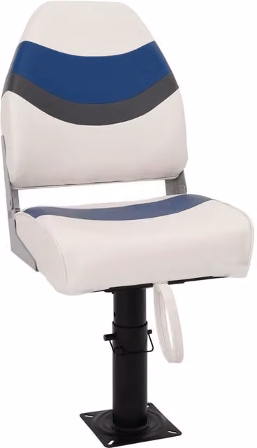 Set di 2 sedili da barca pieghevoli con schienale alto CFW2061310 in ecopelle con struttura in metallo e plastica