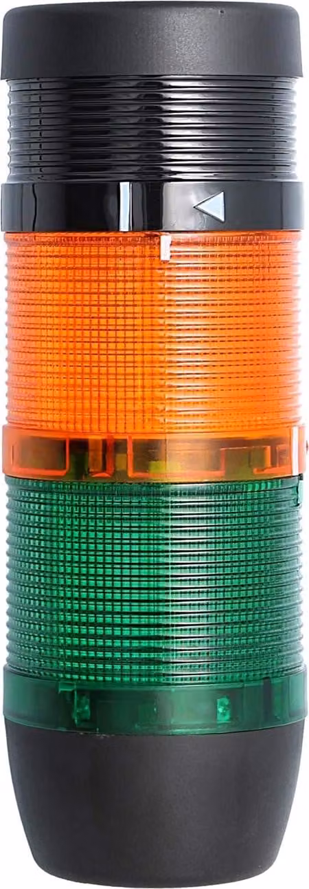 Colonna segnaletica STEX24 verde-gialla, 70 mm, 24 V CA/CC, luce LED fissa con cicalino, SS70-B2/24 110 Volume 90 db - 1 pezzo