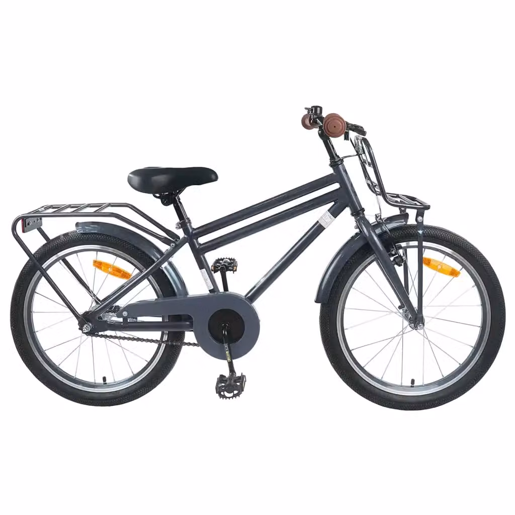 Bicicletta per bambini da 18 pollici color grigio antracite con componenti in metallo e gomma – 2