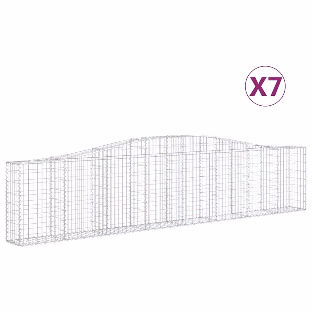 Cesti Gabbioni ad Arco 7 pz 400x30x80/100 cm Ferro Zincato