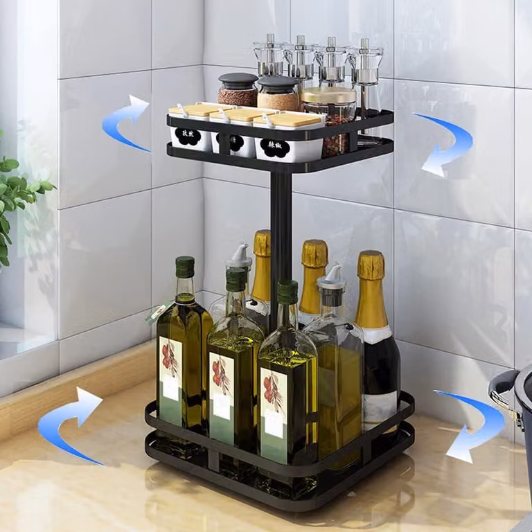 Organizzatore da cucina, a 2 ripiani, girevole
