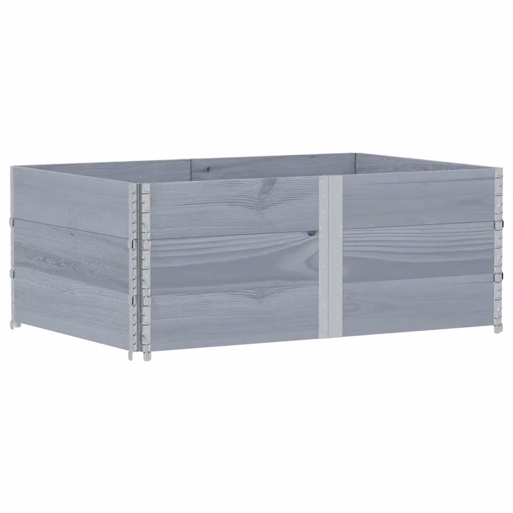 Letti rialzati in legno Videx per orto o giardino ornamentale, colore grigio, L: 150 cm, P: 100 cm, H: 60,5 cm – 2