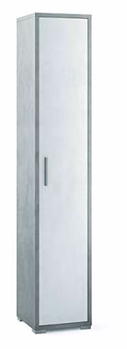 Mobile Colonna 1 Anta H199 L39 P41 Cm struttura Cemento frontale Bianco Ossido Db381k