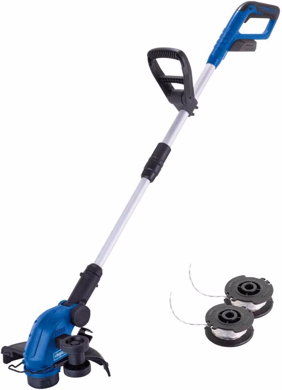 Tagliaerba a batteria Scheppach C-LT300-X | testa del motore rotante a 90° | barra di guida telescopica | filo singolo da 1,6 mm | larghezza di taglio di 300 mm | 20V IXES