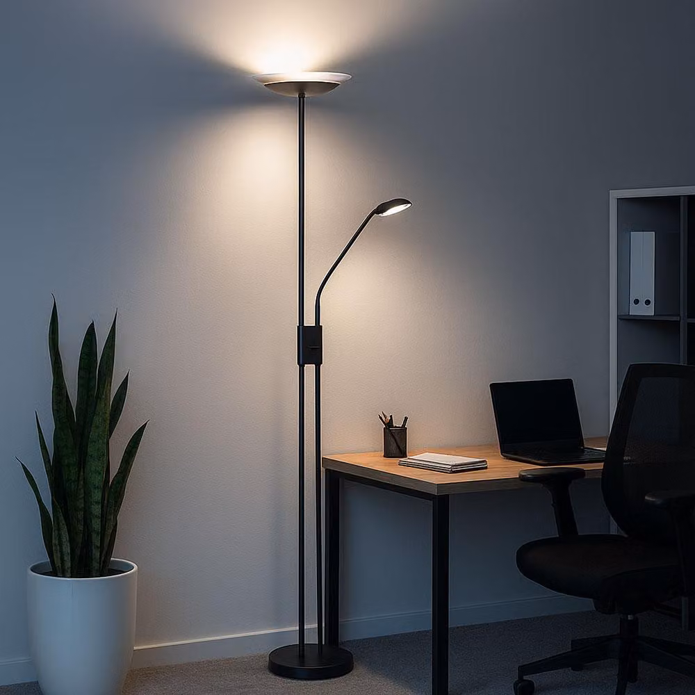 Proiettore a soffitto a LED, dimmerabile, braccio di lettura orientabile, H 178,5 cm