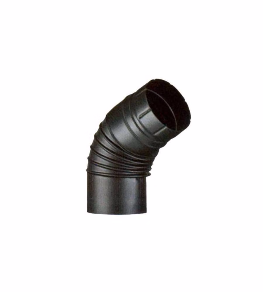 Gomito Smaltato Aperto 65° 10 cm Nero Op Aeternum Ala