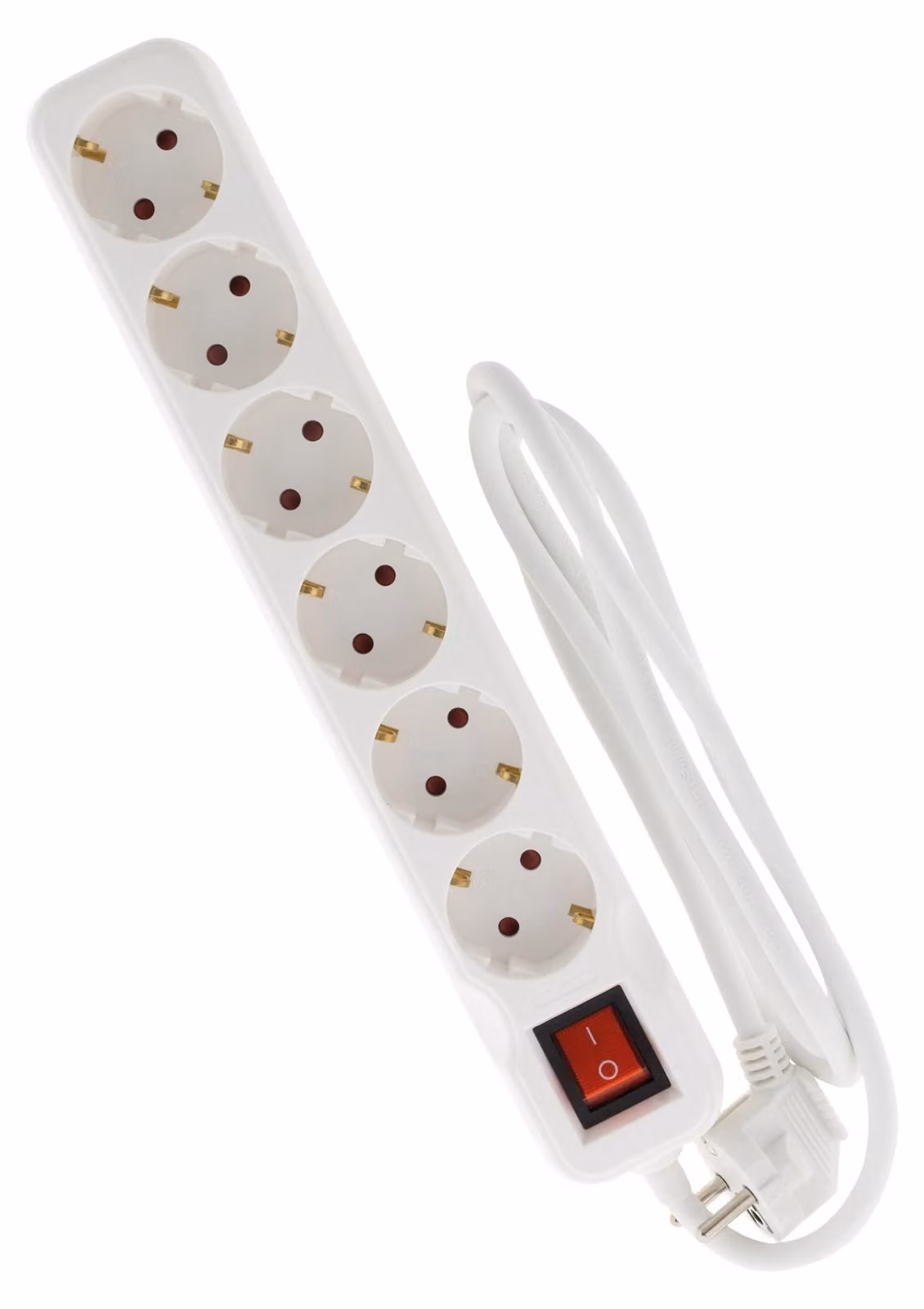 Zenitech, multipresa con interruttore illuminato, 6 prese da 16 A, cavo H05VV-F 3×1,5 mm², lunghezza 1,4 m, bianco, opzioni da 3 a 6 prese, diverse lunghezze, sicurezza e affidabilità