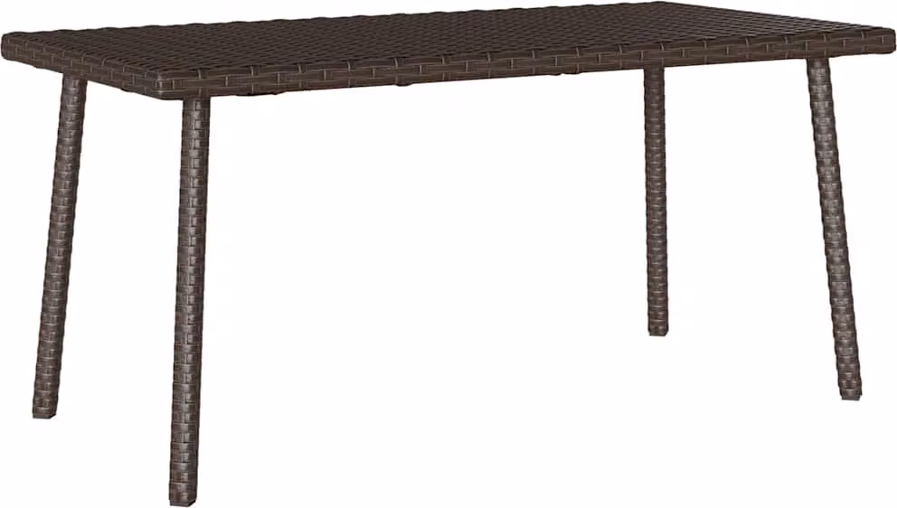 Tavolino Giardino Rettangolare Marrone 80x40x37 cm Polyrattan