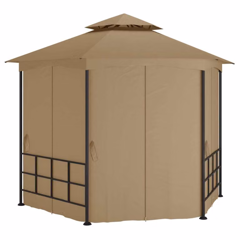 Padiglione The Living Store con pareti laterali 3,1x2,7 m Taupe