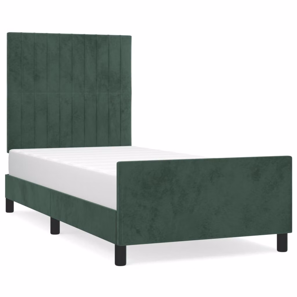 Giroletto senza Materasso Verde Scuro 80x200 cm in Velluto