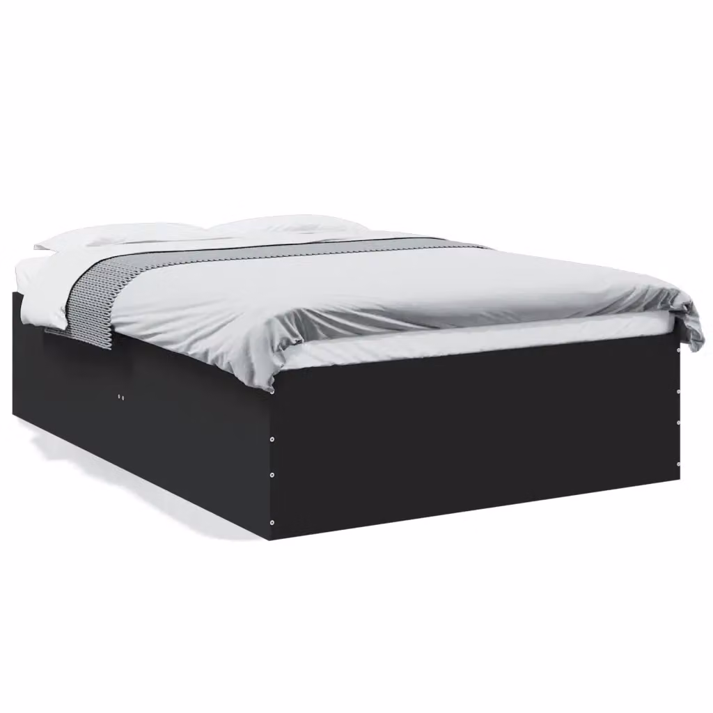 vidaXL Giroletto Nero in Legno con Doghe Fisse L/P/H: 120 x 200 x 45 cm – 2
