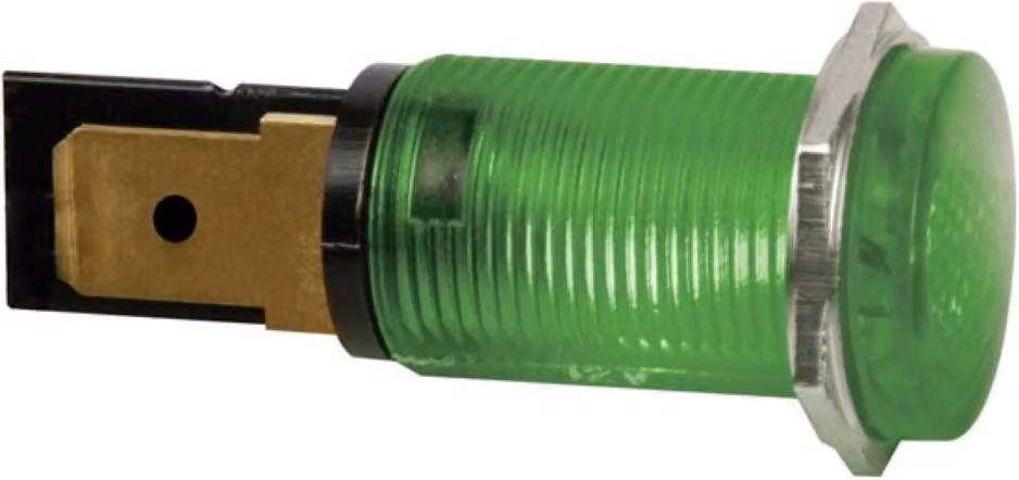 Lampada Di Controllo Da Pannello Rotonda 14Mm 220V Verde