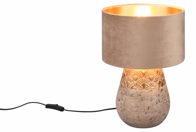 Lampada da tavolo KIRAN beige 1xE27x60W Vetroceramica / gesso dimensioni: 38x26x26 cm IP20 RL
