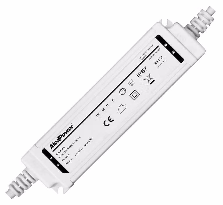 Alcapower Alimentatore Switching 24V 75W 3.125A IP67 Waterproof per Illuminotecnica, protezione contro sovraccarico, sovratensione e cortocircuito