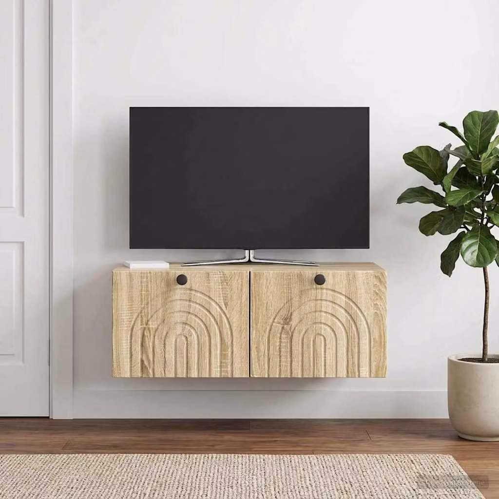 vidaXL Mobile Porta TV da Muro Moderno in Rovere Sonoma, Marrone, L 78,5 x P 41 x H 30 cm