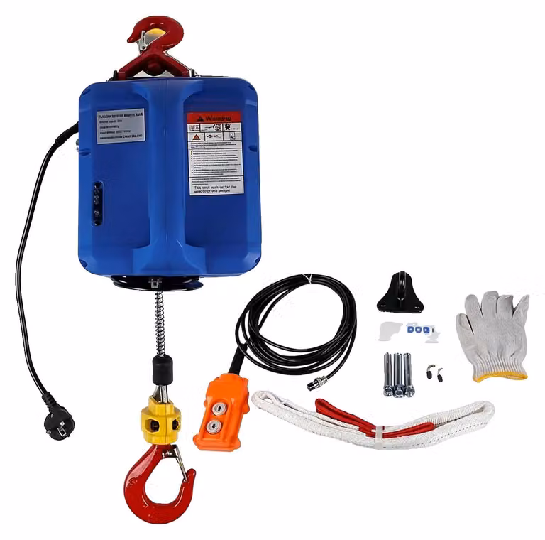 Argani elettrici, capacità di sollevamento 500 kg, altezza di sollevamento 7,6 metri, velocità di sollevamento 4,8 m/min, motore da 1500W, telecomando senza fili