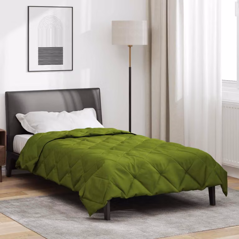 vidaXL Piumone Estivo in Microfibra Traspirante Verde L 140 x P 200 cm