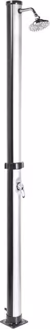 Set doccia solare da esterno BELIANI con miscelatore e funzione pioggia in PVC nero e argento