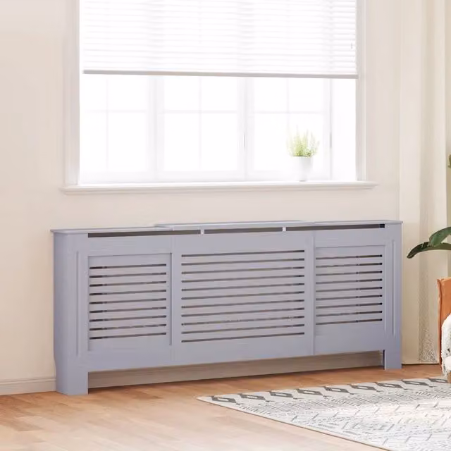 Copertura per radiatore vidaXL in MDF grigio L: 205 cm, P: 20,5 cm, H: 81,5 cm