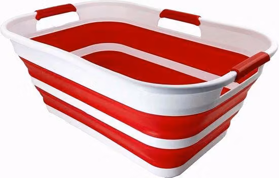 Organizer portatile in plastica da 21 litri - Lavabo portatile a scomparsa - Lavabo salvaspazio - Lavabo portatile (bianco/Viva Magenta)