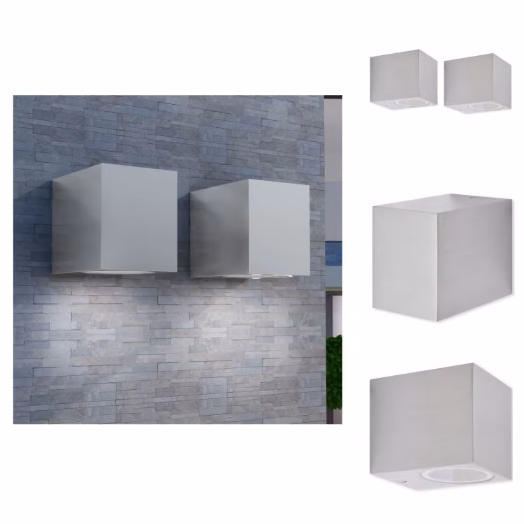 vidaXL Lampada da parete per esterni Cube 2 pezzi - Illuminazione per esterni
