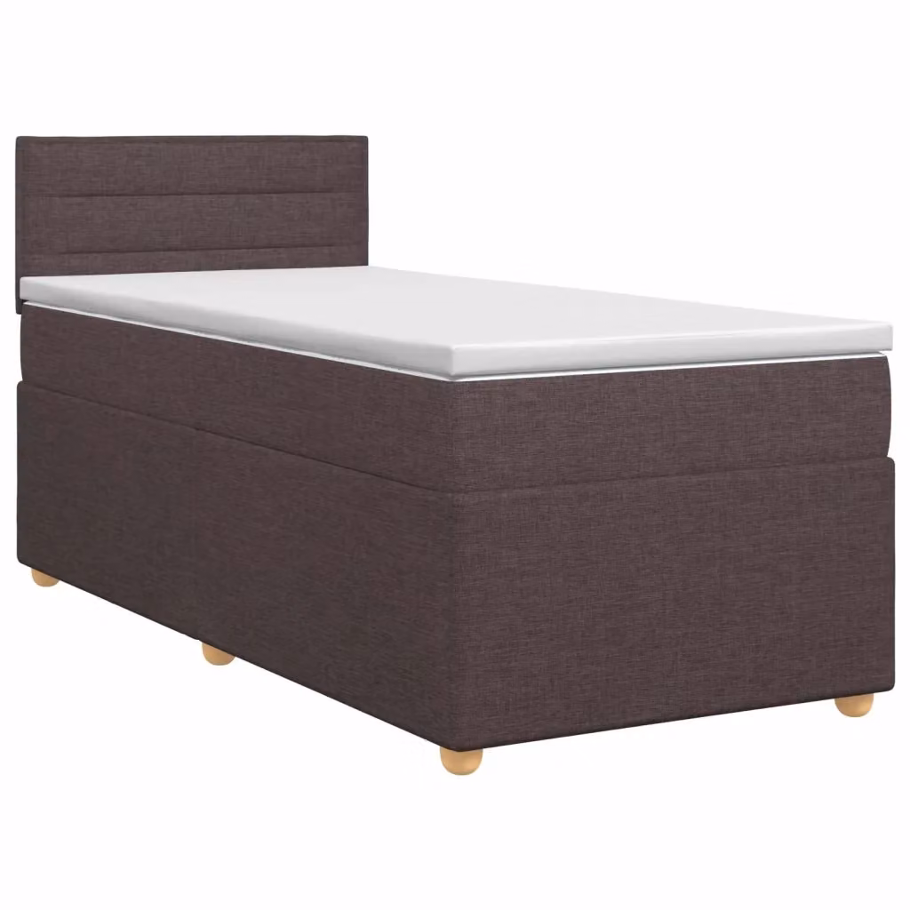 Letto box spring con materasso ibrido vidaXL marrone e bianco L/P/H: 190 x 90 x 34,5 cm – 2