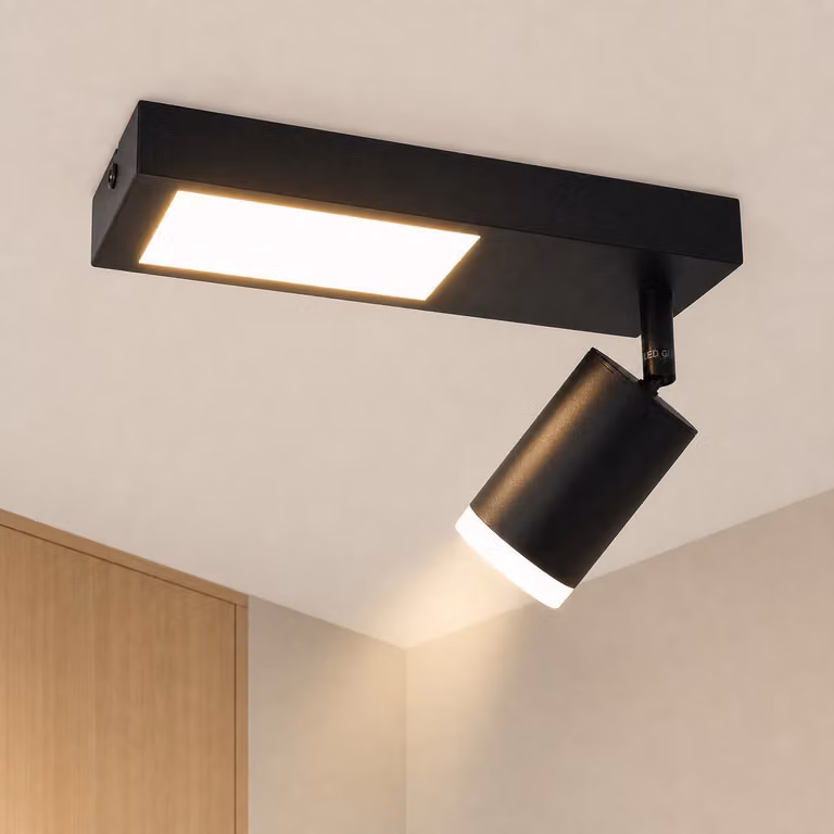ZMH Lampada soffitto LED 1 luce nera faretti soffitto 10W GU10 3000K lampada soffitto moderna luce corridoio illuminazione interna per corridoio