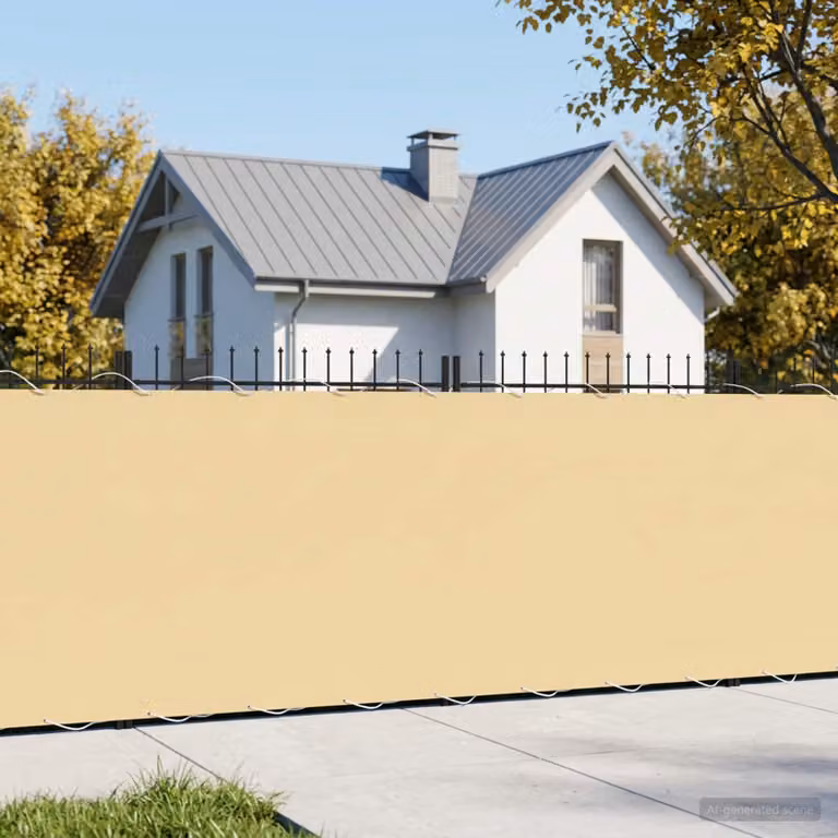 Schermo di privacy per balcone vidaXL in poliestere beige, H: 120 cm x L: 25 m