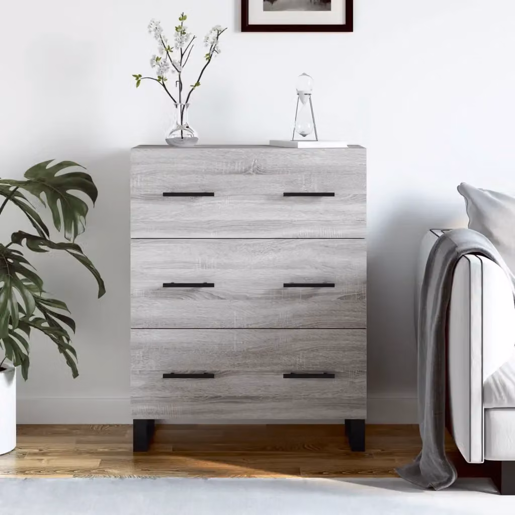 Credenza Buffet da pranzo in legno multistrato Grigio Sonoma, L/P/H: 69,5 x 34 x 90 cm – 2