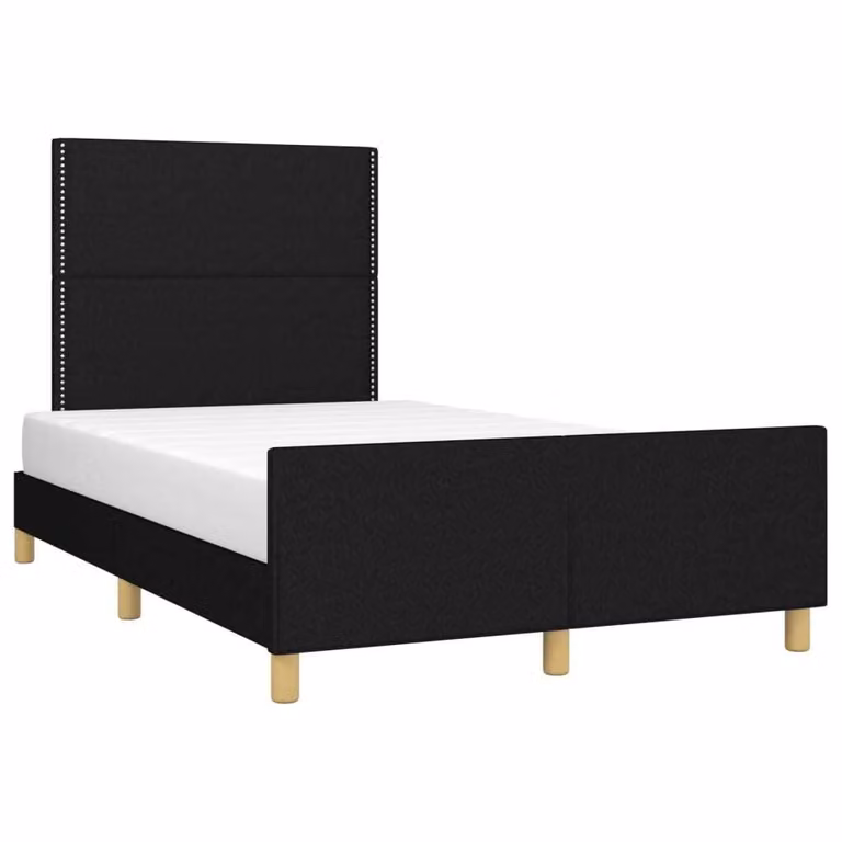 Giroletto senza Materasso Nero 120x190 cm in Tessuto