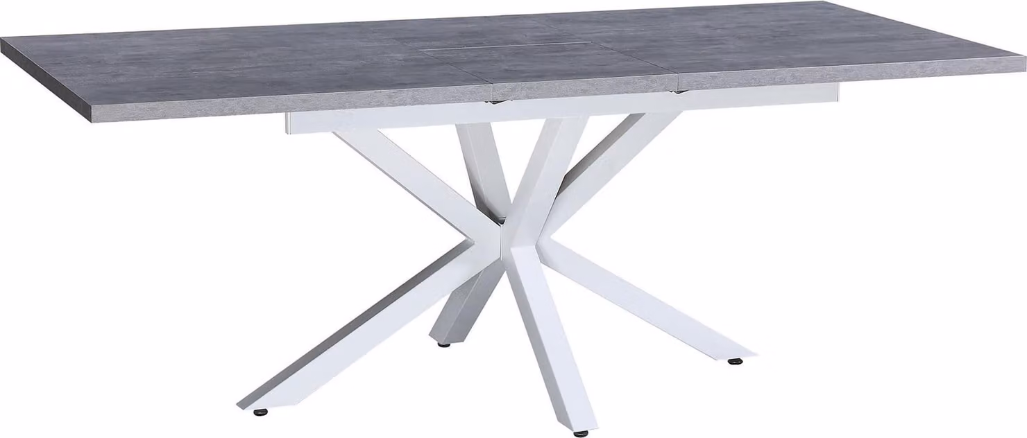 Milani Home - tavolo da pranzo allungabile 160-240 x 90 cm, grigio bianco, melaminico