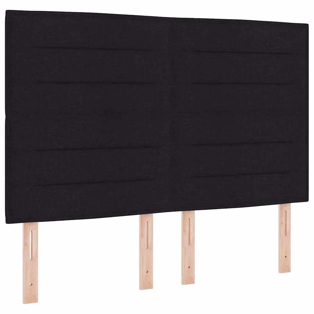 Letto moderno vidaXL con materasso a molle pocket e illuminazione LED sottostante, rivestimento in tessuto nero, L/P/H: 140 x 200 cm – 2