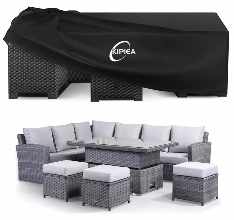 Copertura per mobili da giardino, resistente alle intemperie invernali, in tessuto Oxford 420D, impermeabile e con protezione UV, dimensioni 350x262x90 cm