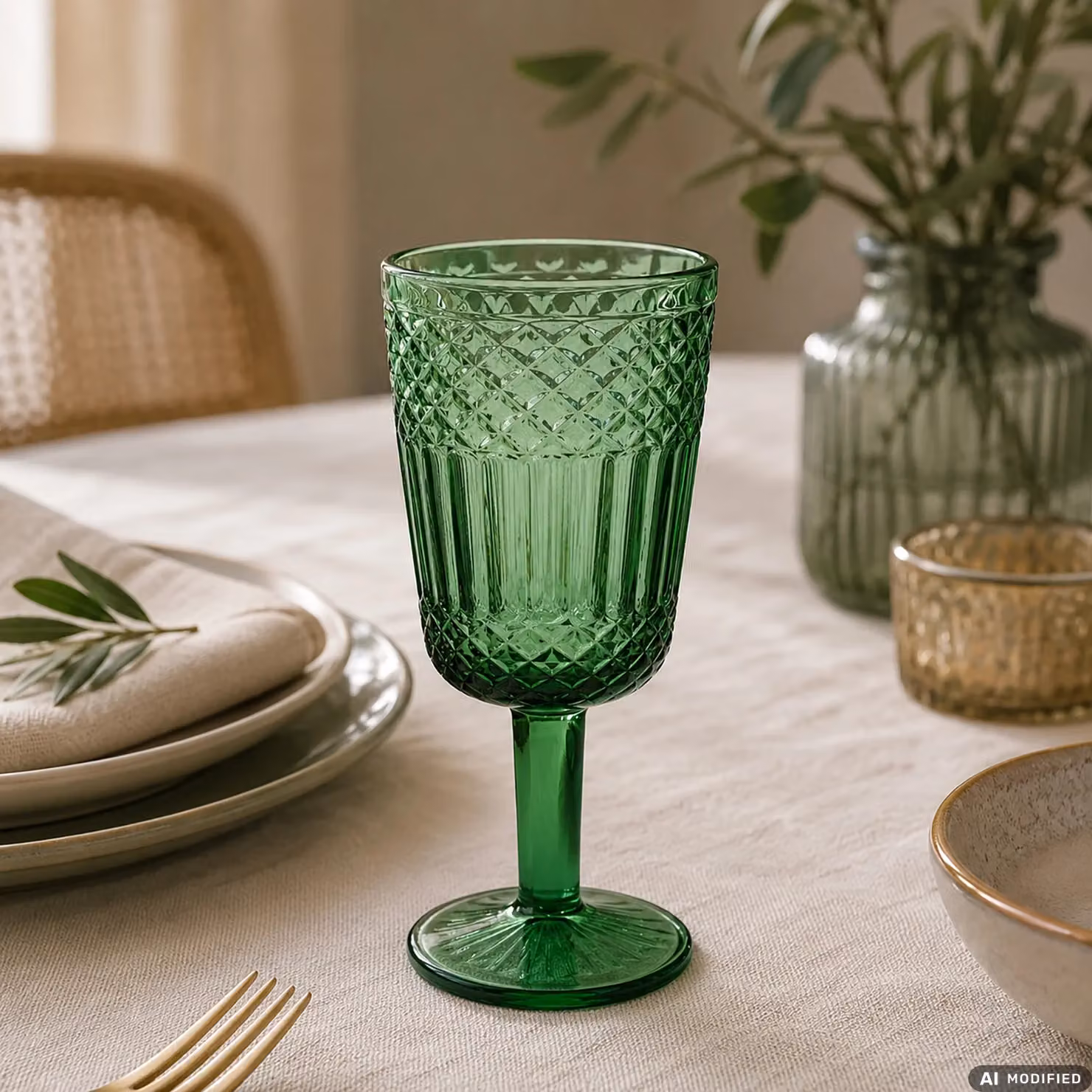 Set di 6 calici da vino Imperial Green Gusto Casa in vetro, colore verde, 300 ml – 2