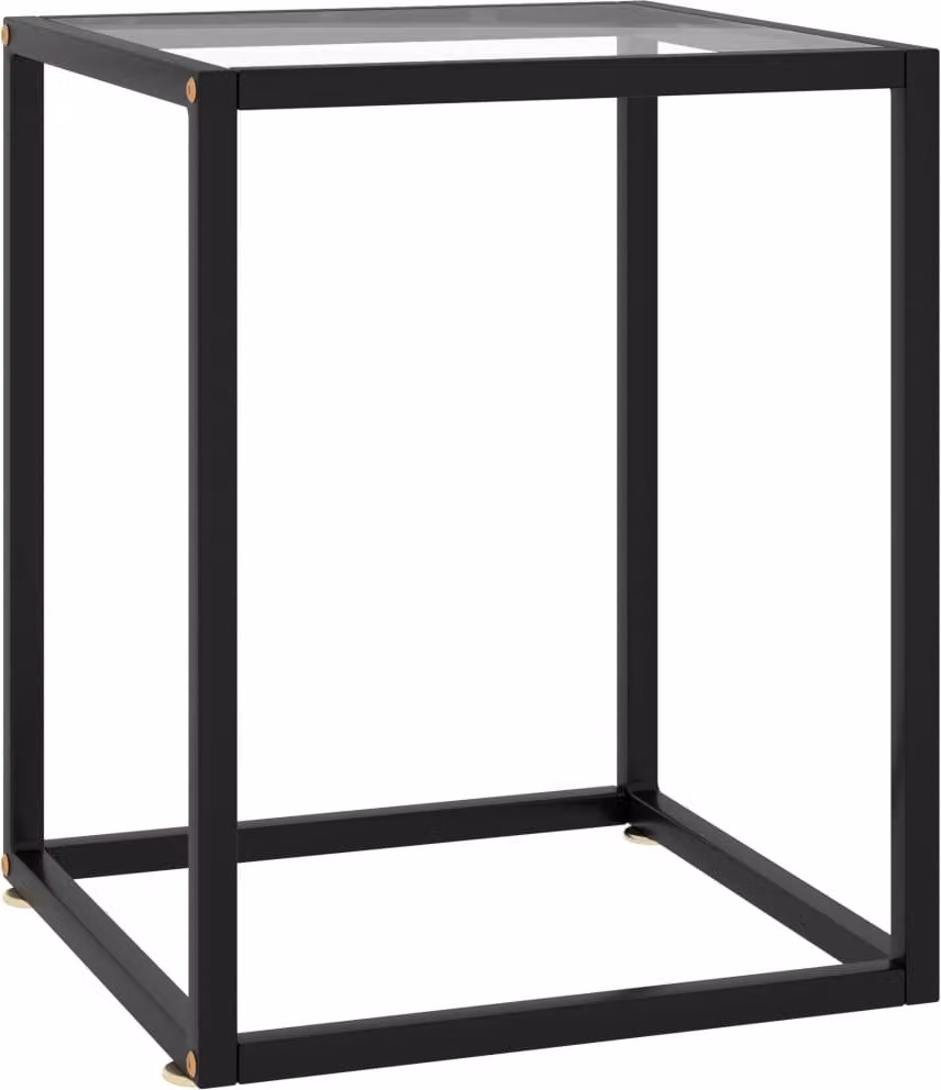 Maison Exclusive - Tavolino nero con piano in vetro temperato 40x40x50 cm