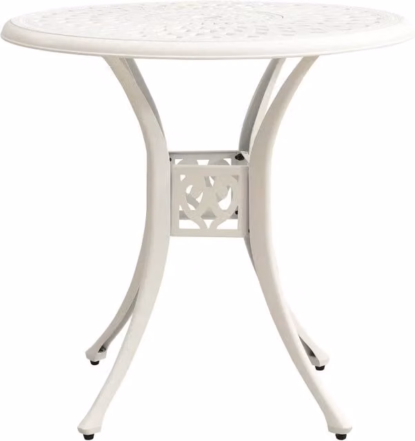 Tavolino da giardino rotondo in alluminio bianco per esterno L: 78 cm, P: 78 cm, H: 72 cm