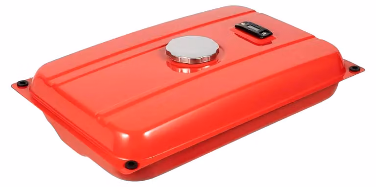 Serbatoio del carburante, alta capacità, struttura in ferro resistente e duratura, colore rosso