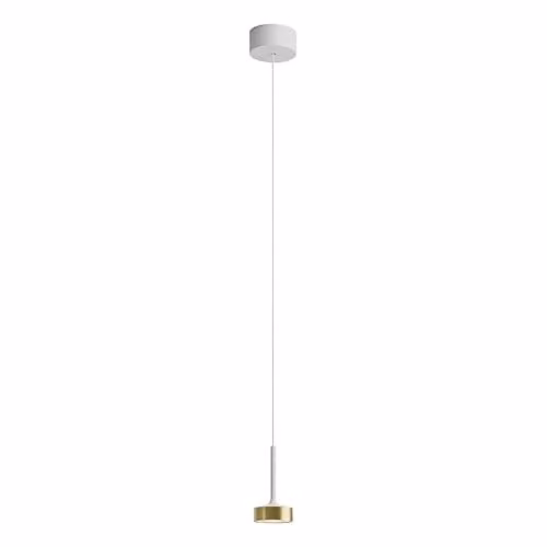 Hole - Lampadario a sospensione a LED, 7 W, 38 °, 3000 K, CRI90, in alluminio, colore: Bianco/Oro, sospensione per illuminazione d'accento, Gruppo Rossini
