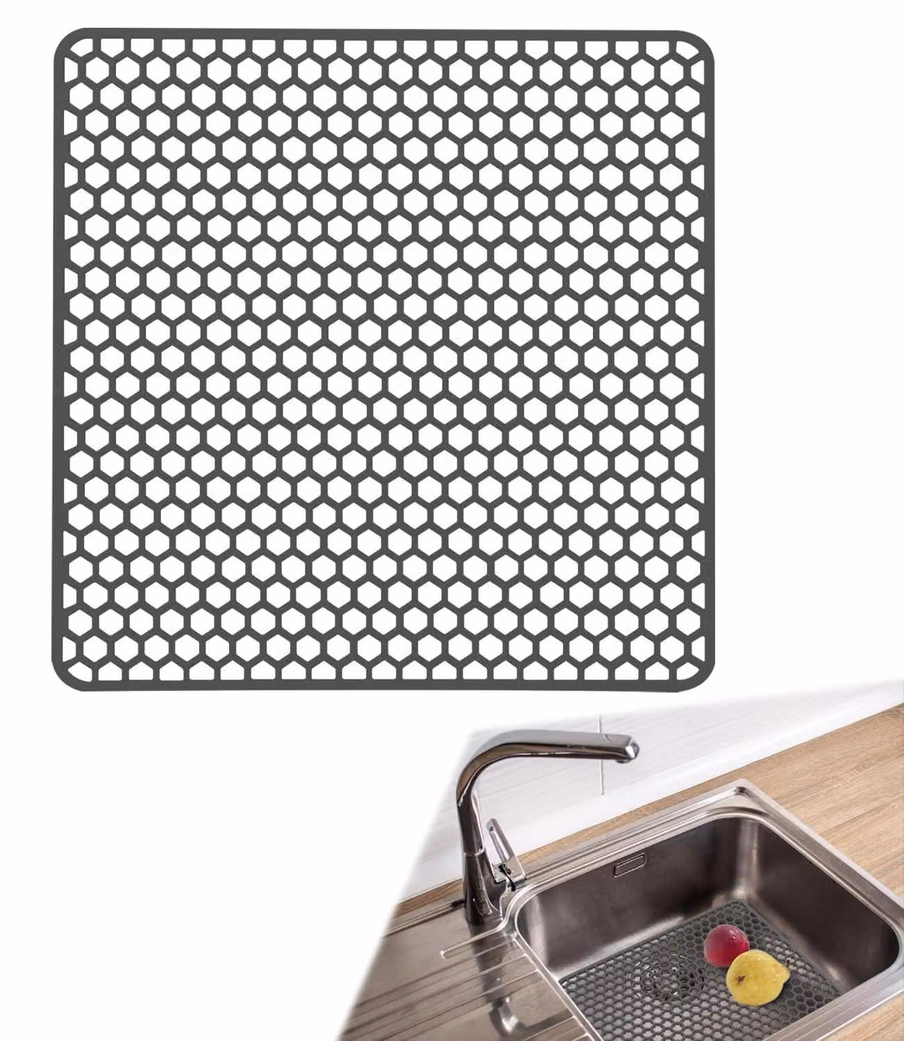 Tappetino in silicone per scarichi, dimensioni 30 x 30 cm, ideale per la cucina