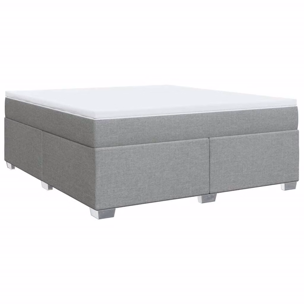Giroletto a Molle con Materasso Grigio Chiaro180x200 cm Tessuto