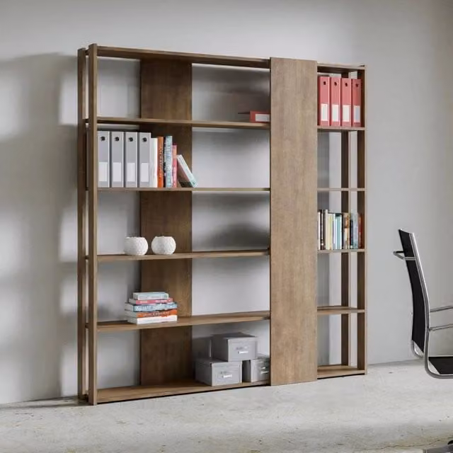 Composizione Libreria B Kato 6R 2 fianchi 4 fasce lunghe - Noce