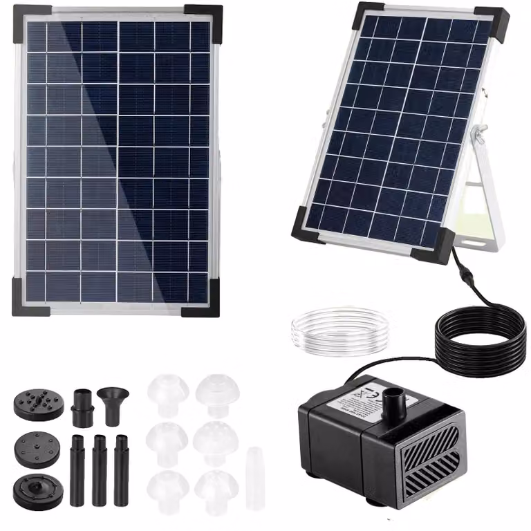 Fontana solare, 9 getti, flusso potente, 5W